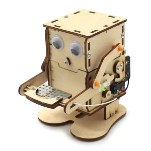 Robot Eating Coin Wood DIY Model Teaching Learning Stem Project Kit for Kid Science Experiment Education Toy Wooden Assemble Kit 1