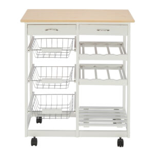 Moveable Kitchen Cart with Two Drawers