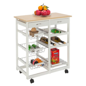 Moveable Kitchen Cart with Two Drawers